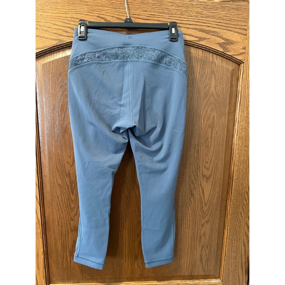 Lululemon Align High-Rise Crop Leggings Slate Blue Lace Detail Size 8 - Picture 2 of 5